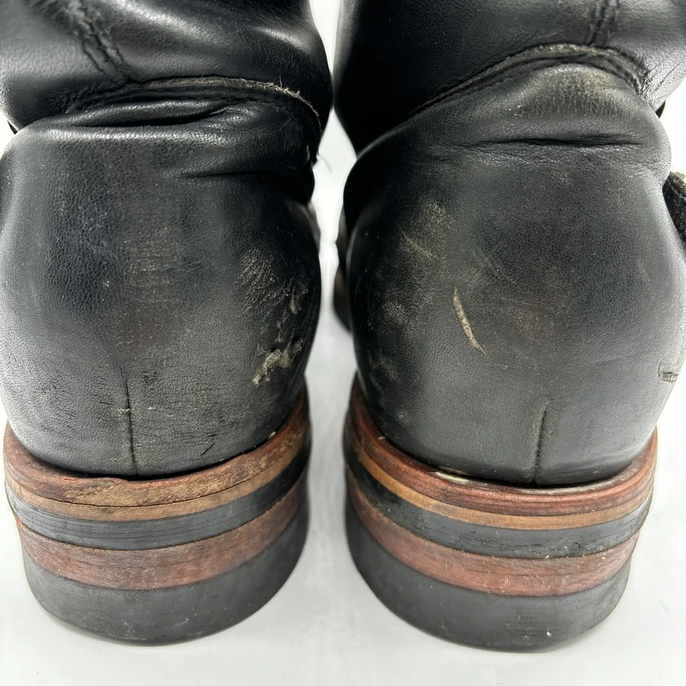 Chippewa Rally Biker Boot Men's 12 D 27862 Black Odessa Leather Hook & Loop‎